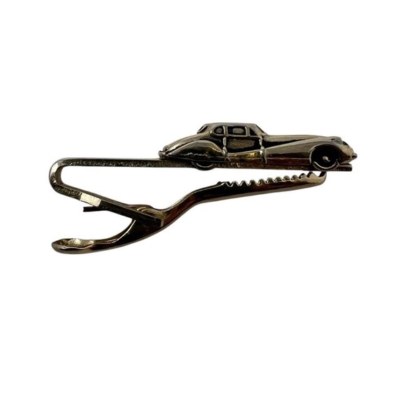 Hickok Other - Hickok Vintage Tie Clip Bar Car Design Made USA Silver Retro Mens Accessory Gift